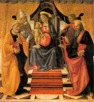 多梅尼科 基爾蘭達約 Madonna and Child Enthroned with Saints